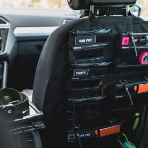 Organisateur console voiture avec rangement et ports USB
