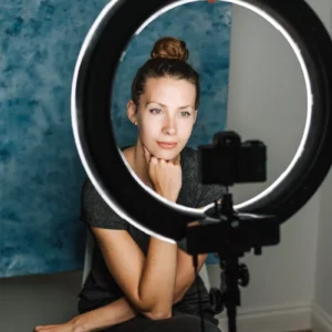 Anneau LED Selfie Ring Light 26cm Trépied Réglable TikTok